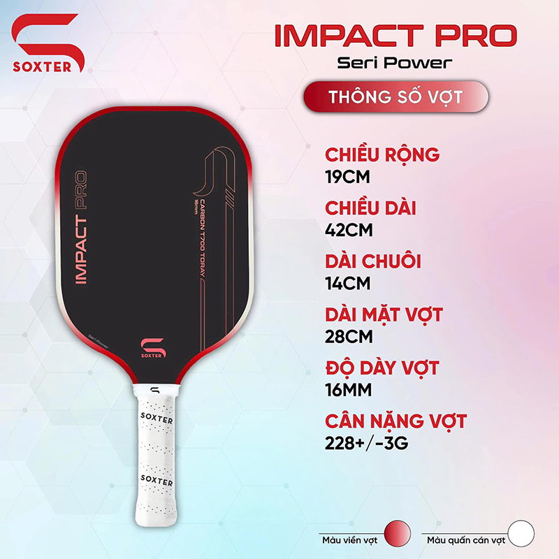 Vợt Pickleball Soxter Impact Pro 1.0 Seri Power