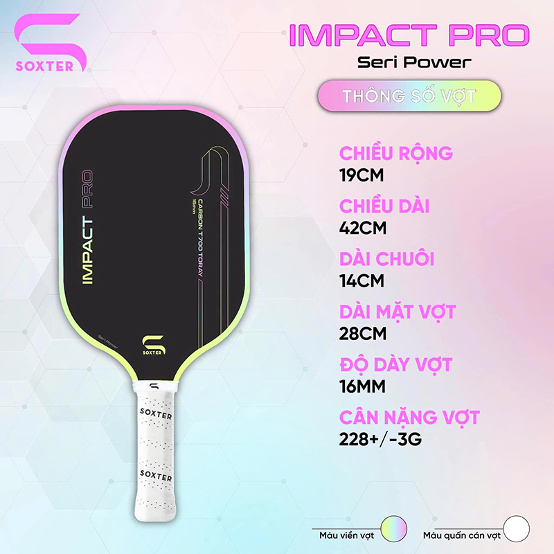Vợt Pickleball Soxter Impact Pro 1.0 Seri Power