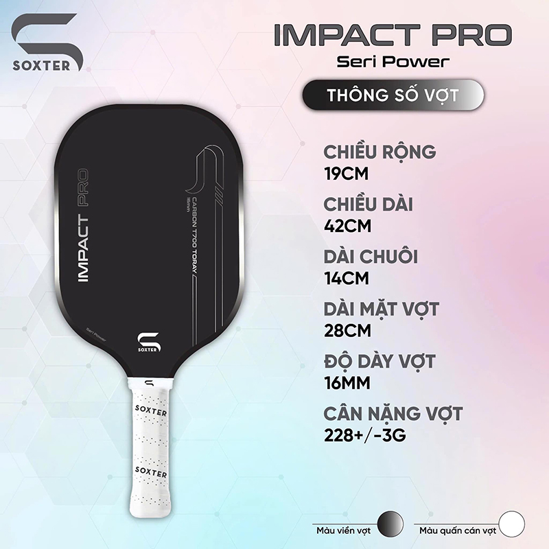 Vợt Pickleball Soxter Impact Pro 1.0 Seri Power